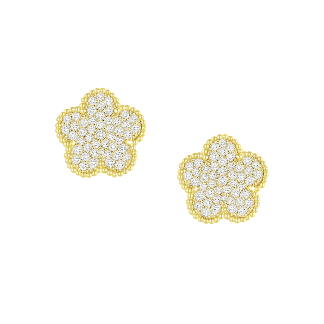 Adeline Clover Pave Stud Main image