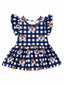Auburn Plaid Aubie S/S Flutter Twirl Bodysuit