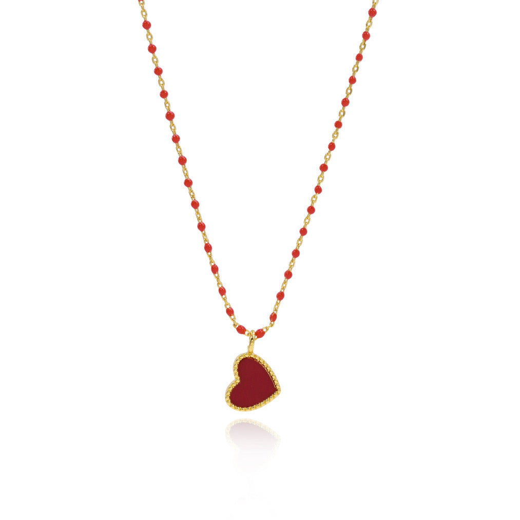 Paisley Heart Necklace Red Main image