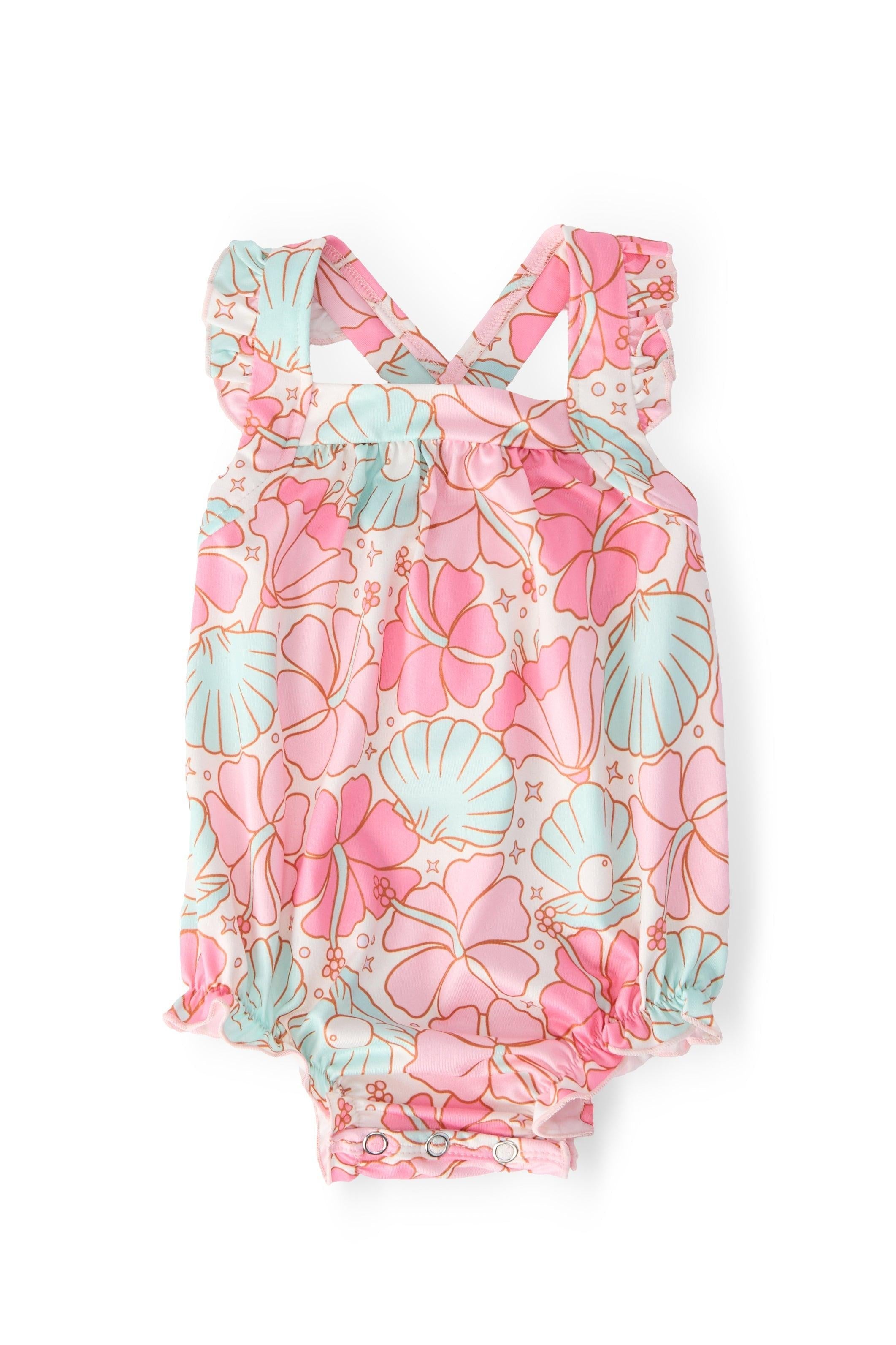 Beach Daze Ruffle Cross Back Romper Main image