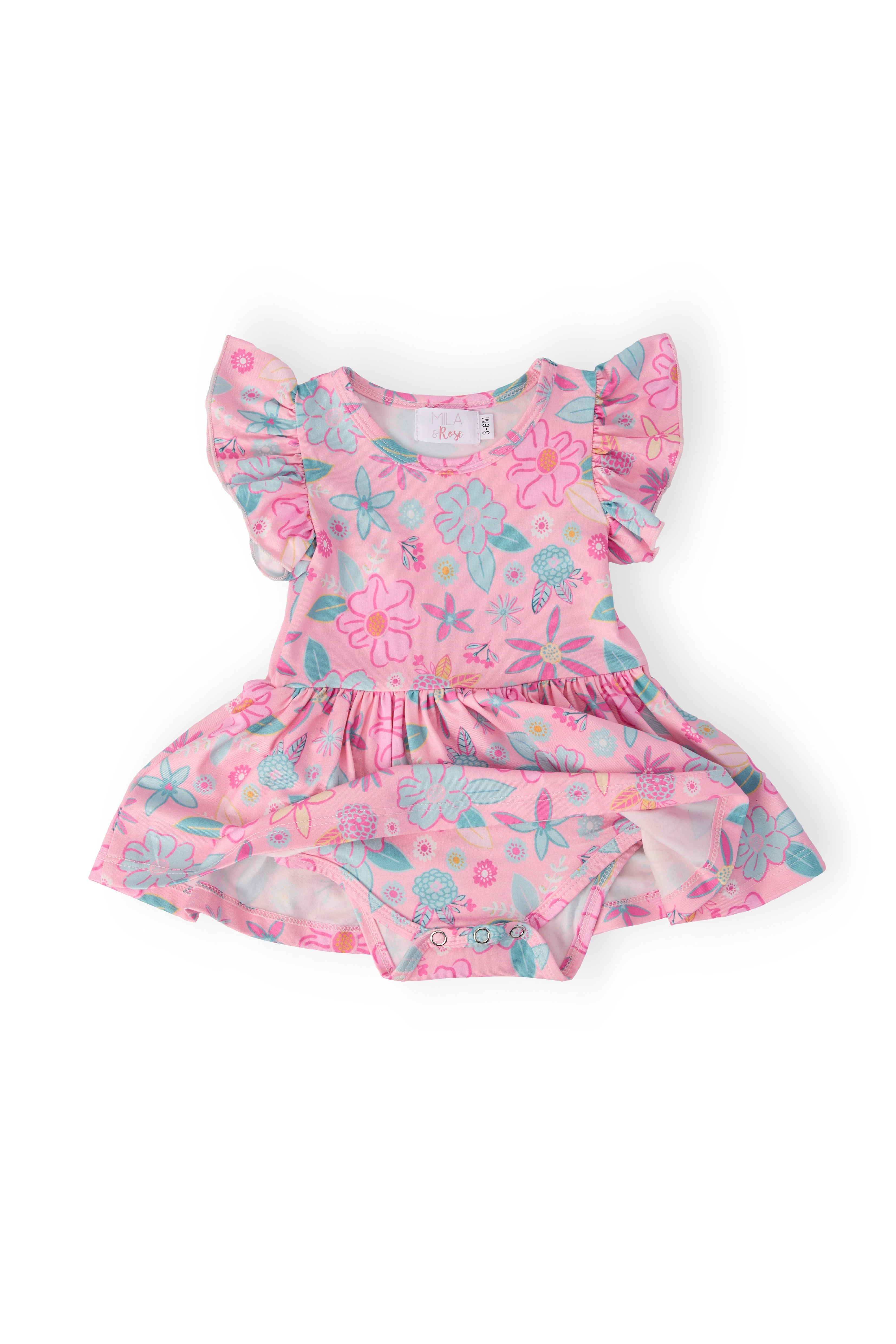 Beachy Blooms S/S Flutter Twirl Bodysuit Secondary image