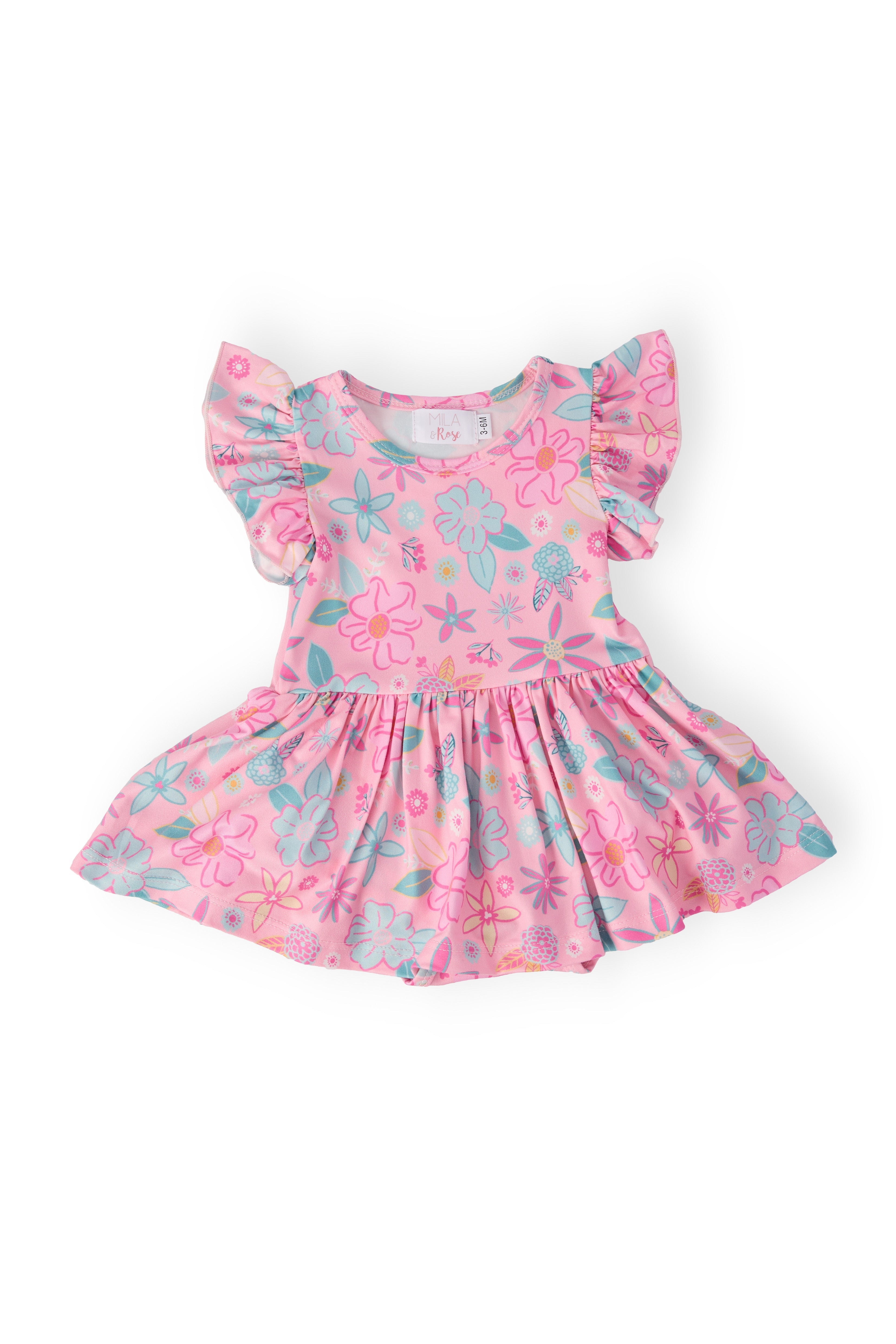 Beachy Blooms S/S Flutter Twirl Bodysuit Main image