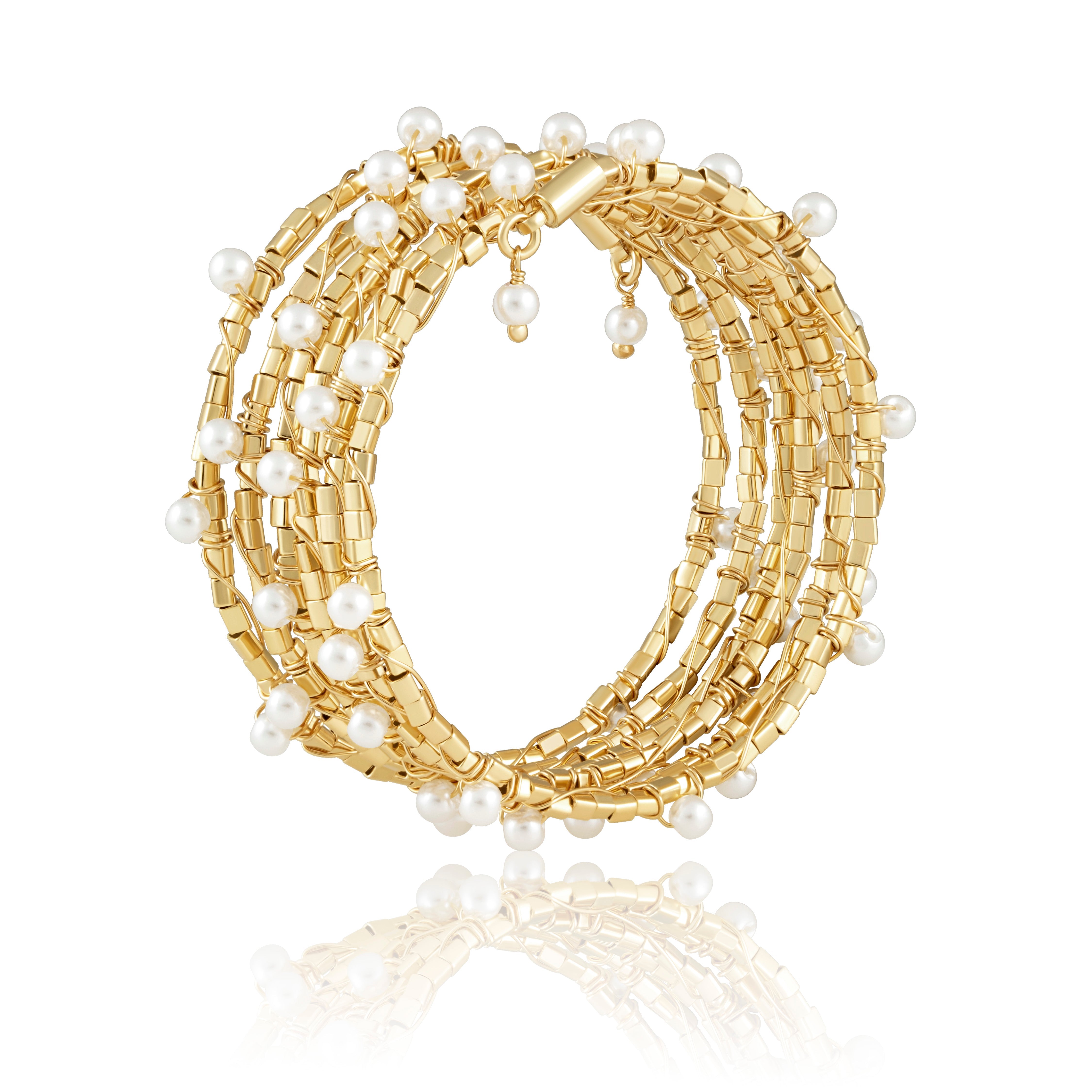 Blake Pearl Wrap Bracelet - 6 Rows Main image