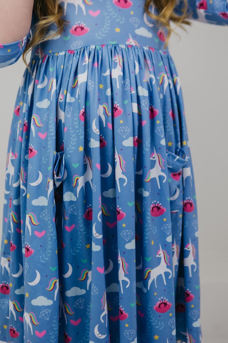 Blue Moon 3/4 Sleeve Pocket Twirl Dress Main image