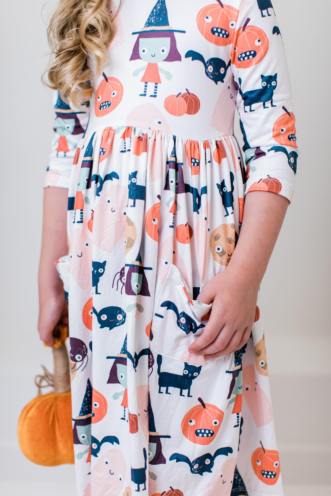 Boo Crew 3/4 Sleeve Pocket Twirl Dress Main image