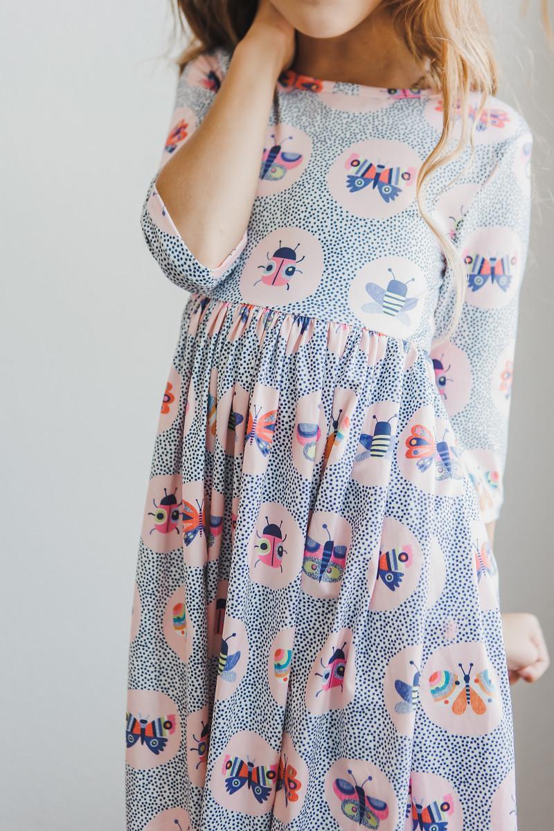 Butterfly Effect 3/4 Sleeve Pocket Twirl Dress Main image
