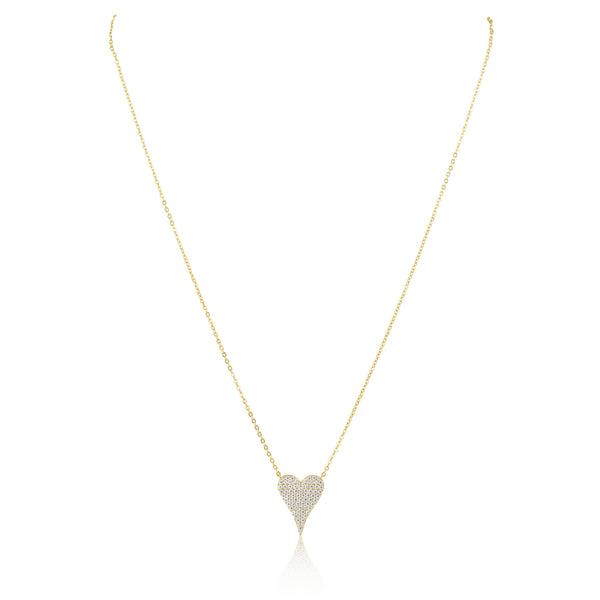 Sara Pave Heart Necklace