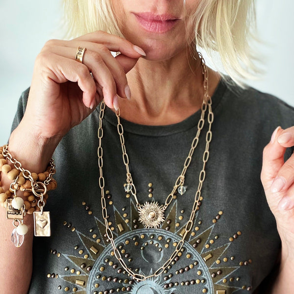 Perfectly Imperfect Starburst Long Chain Necklace