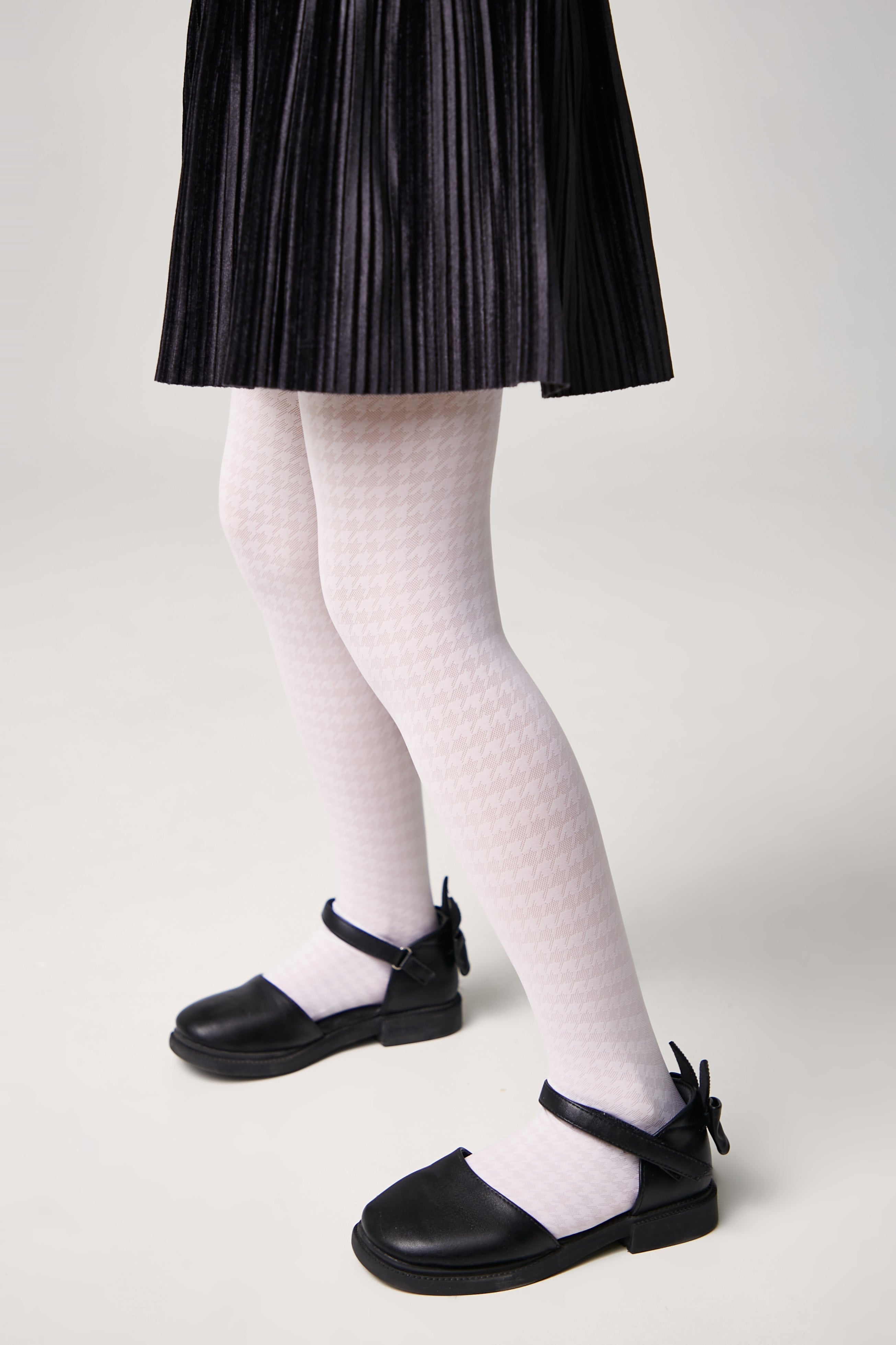 Conte Tights for girls Chanel 40 Den - Houndstooth Pattern Secondary image