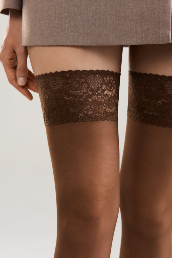 Stockings Conte Class 40 Den - Silicone Lace Top