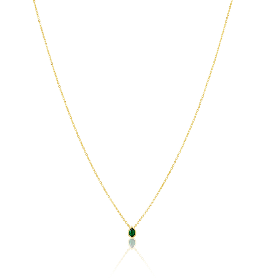 Ines Raindrop Necklace Emerald Main image