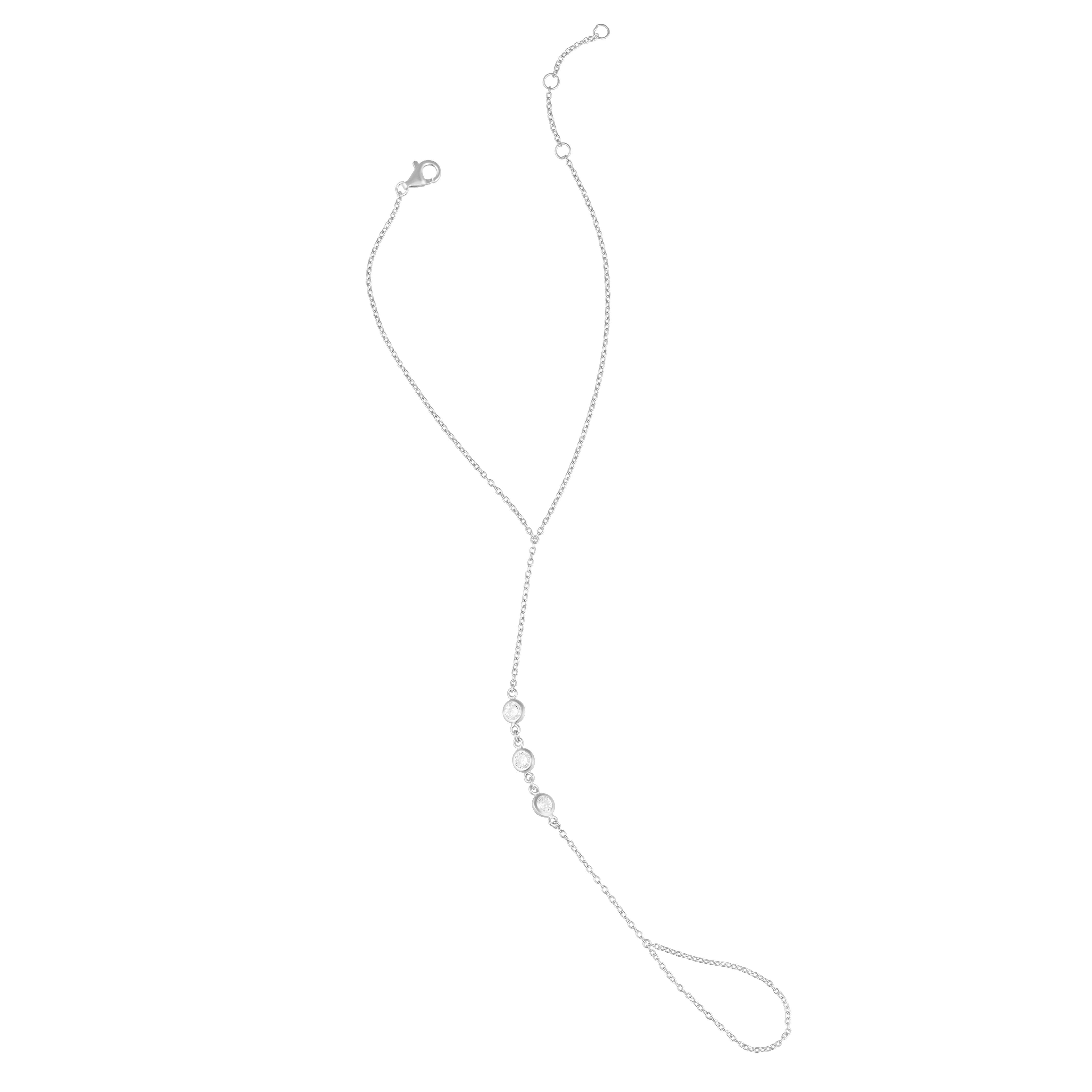 Cz Bezel Hand Chain Bracelet Secondary image