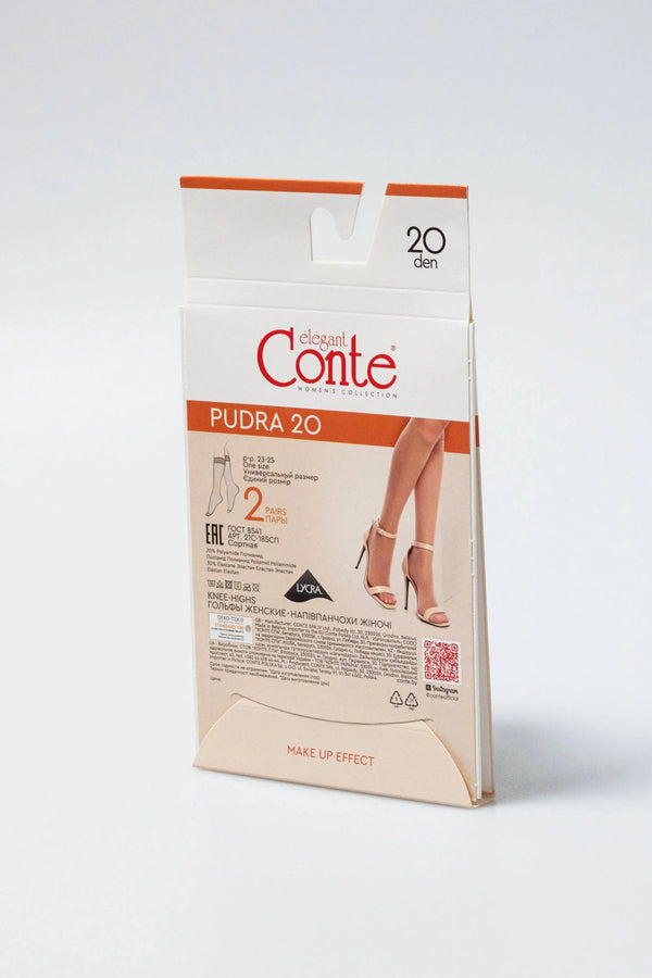 Knee Highs Conte Pudra 20 Den (2 pairs)