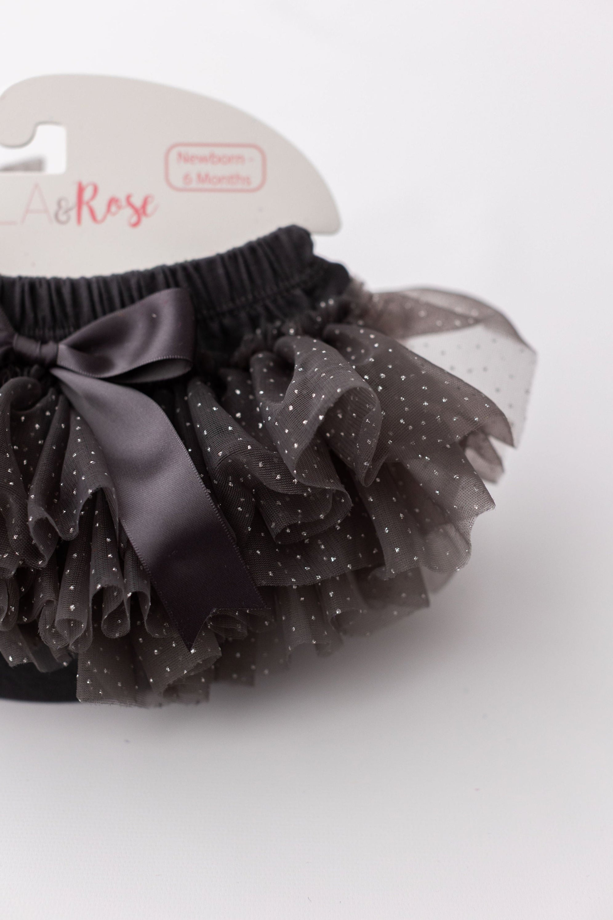 SALE Charcoal & Silver Glitter Ruffle Tutu Bloomer Secondary image