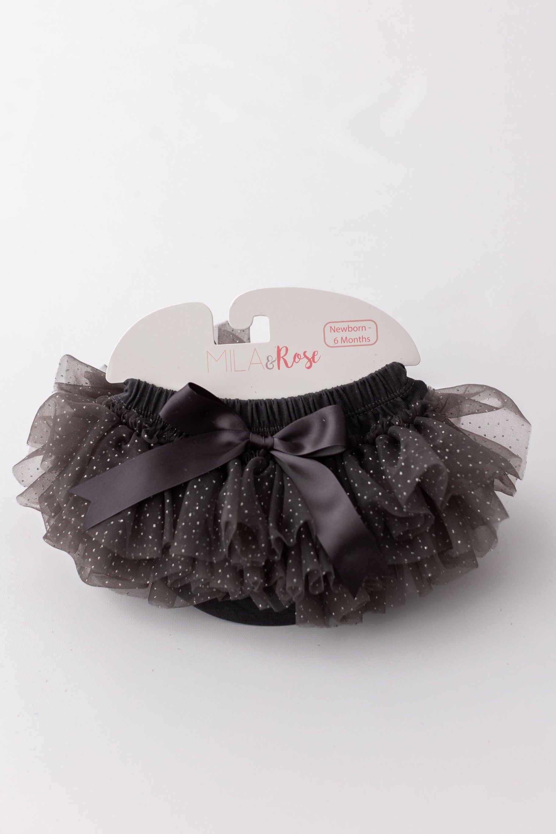 SALE Charcoal & Silver Glitter Ruffle Tutu Bloomer Main image