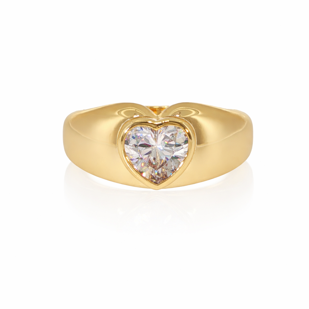 Bezel Heart Pinky Ring Main image