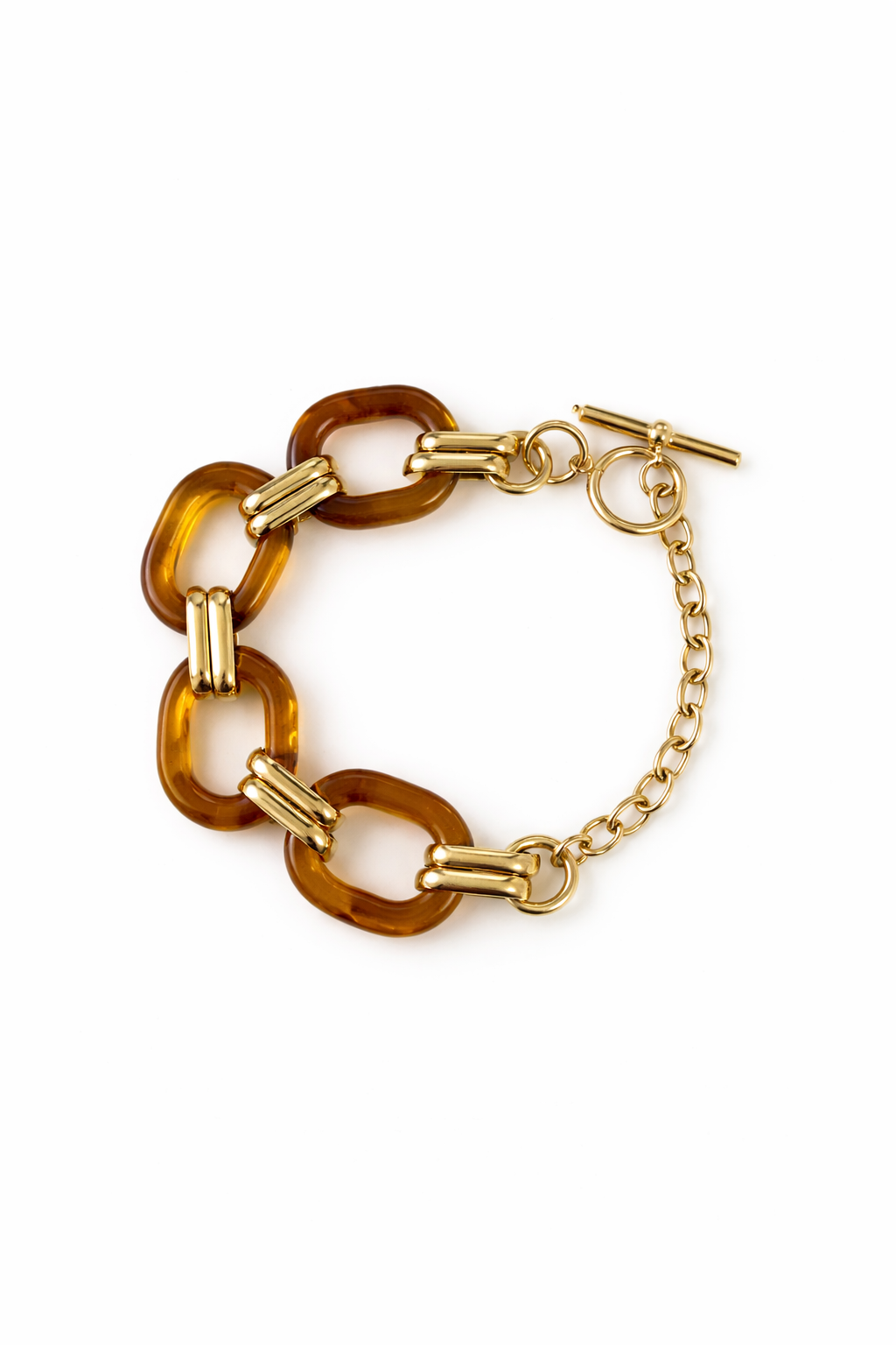 Brown Acrylic Chain Bracelet Main image