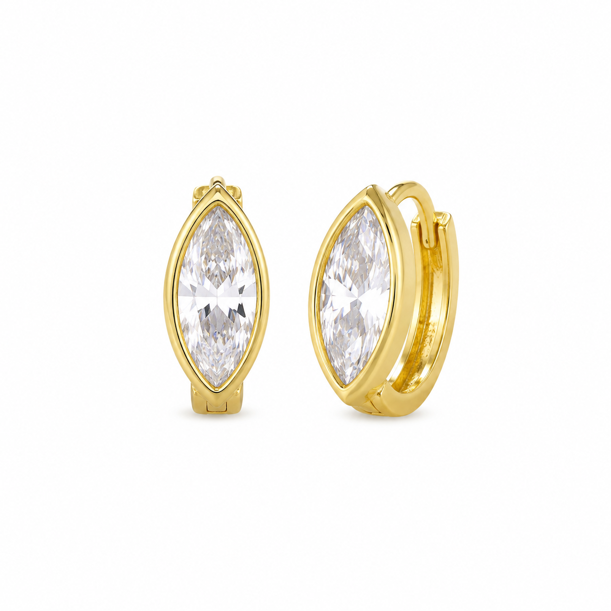Marquise Bezel Mini Hoop Main image