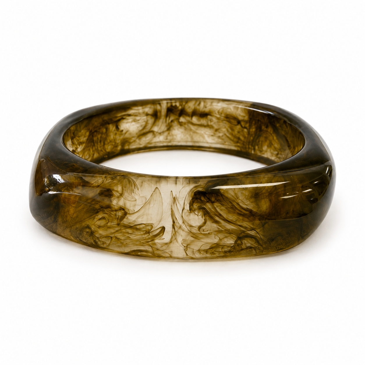 Olive Acrylic Bangle Main image
