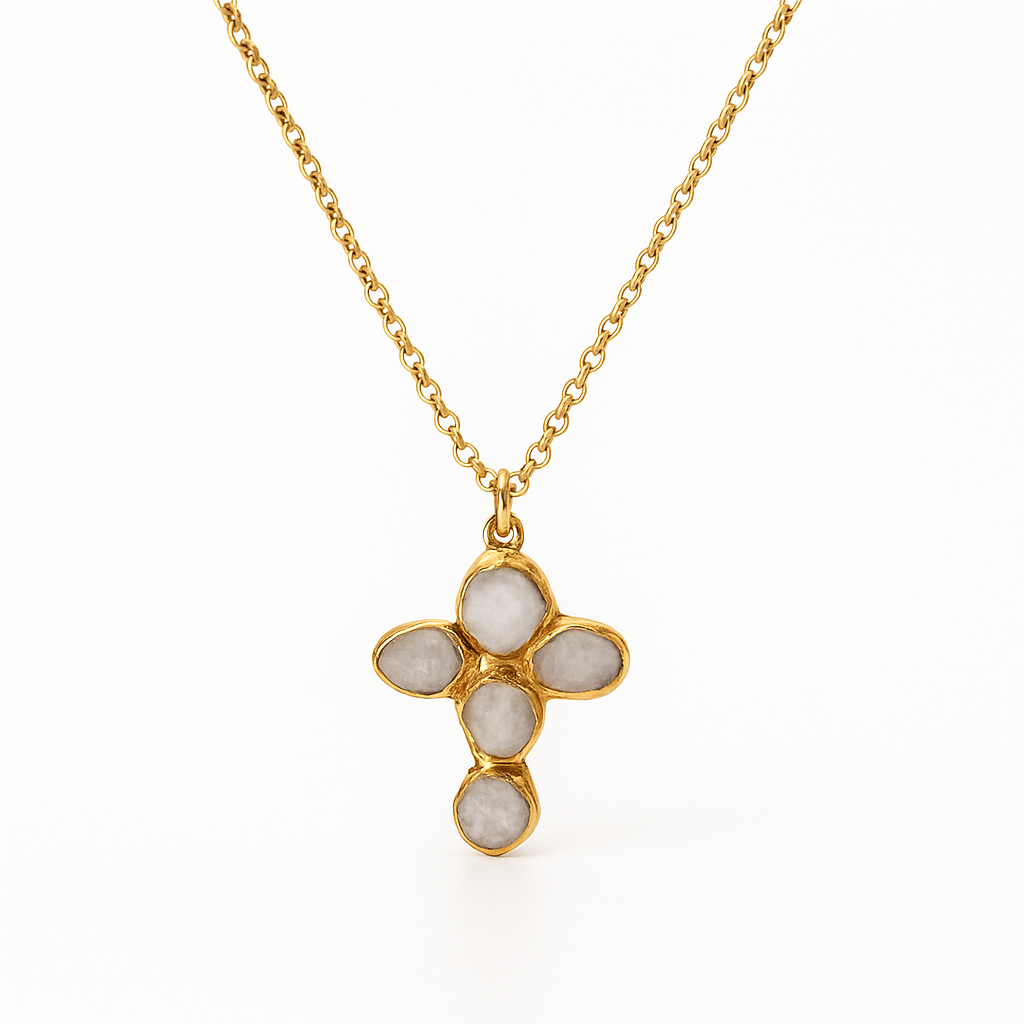 Bryson Quartz Statement Cross Necklace Main image