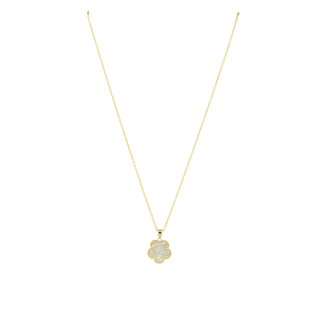 Sahira Adeline Pave Bracelet & Pendant Set – Adeline Clover Pave Pendant Necklace