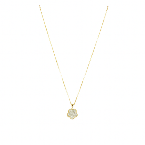 Sahira Adeline Pave Bracelet & Pendant Set – Adeline Clover Pave Pendant Necklace