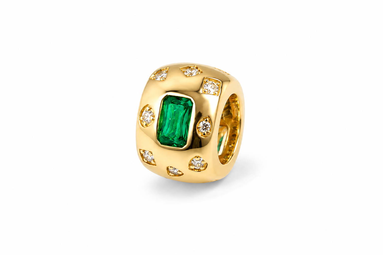 Chunky Emerald Spacer Charm Main image