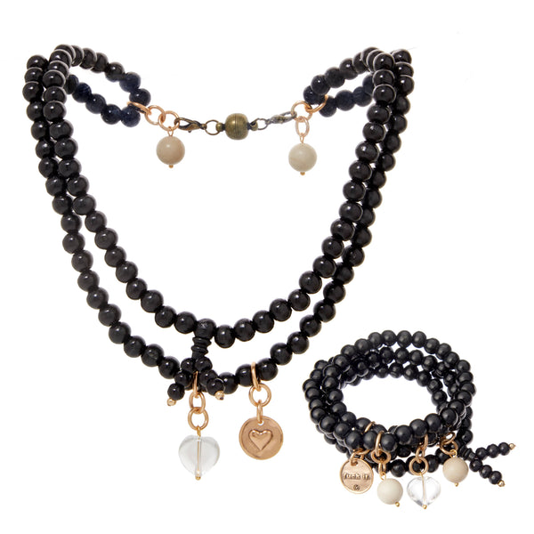 F*ck It Heart Wood Boho Wrap Bracelet/Necklace