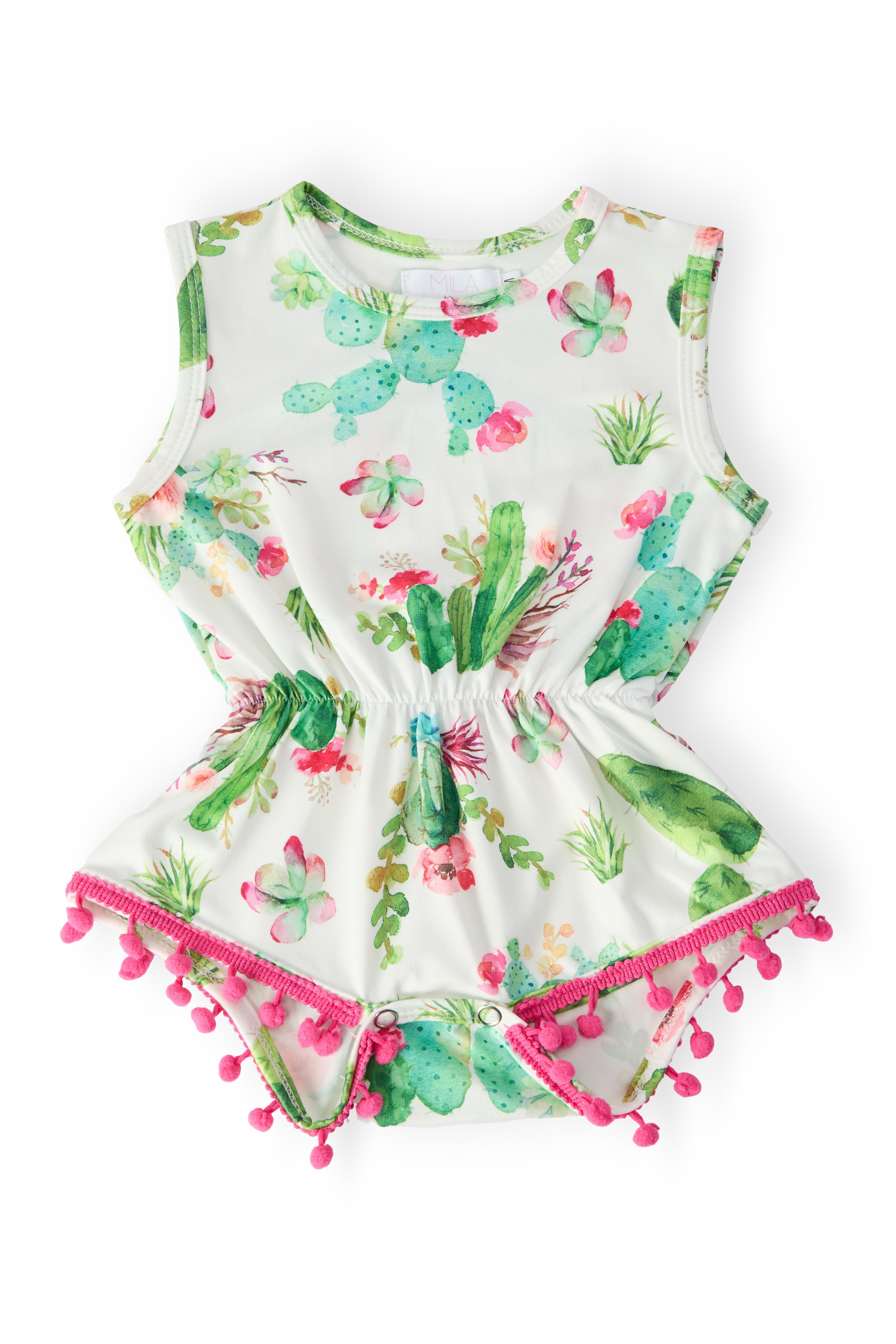 Cute Cactus Pom Pom Romper Main image