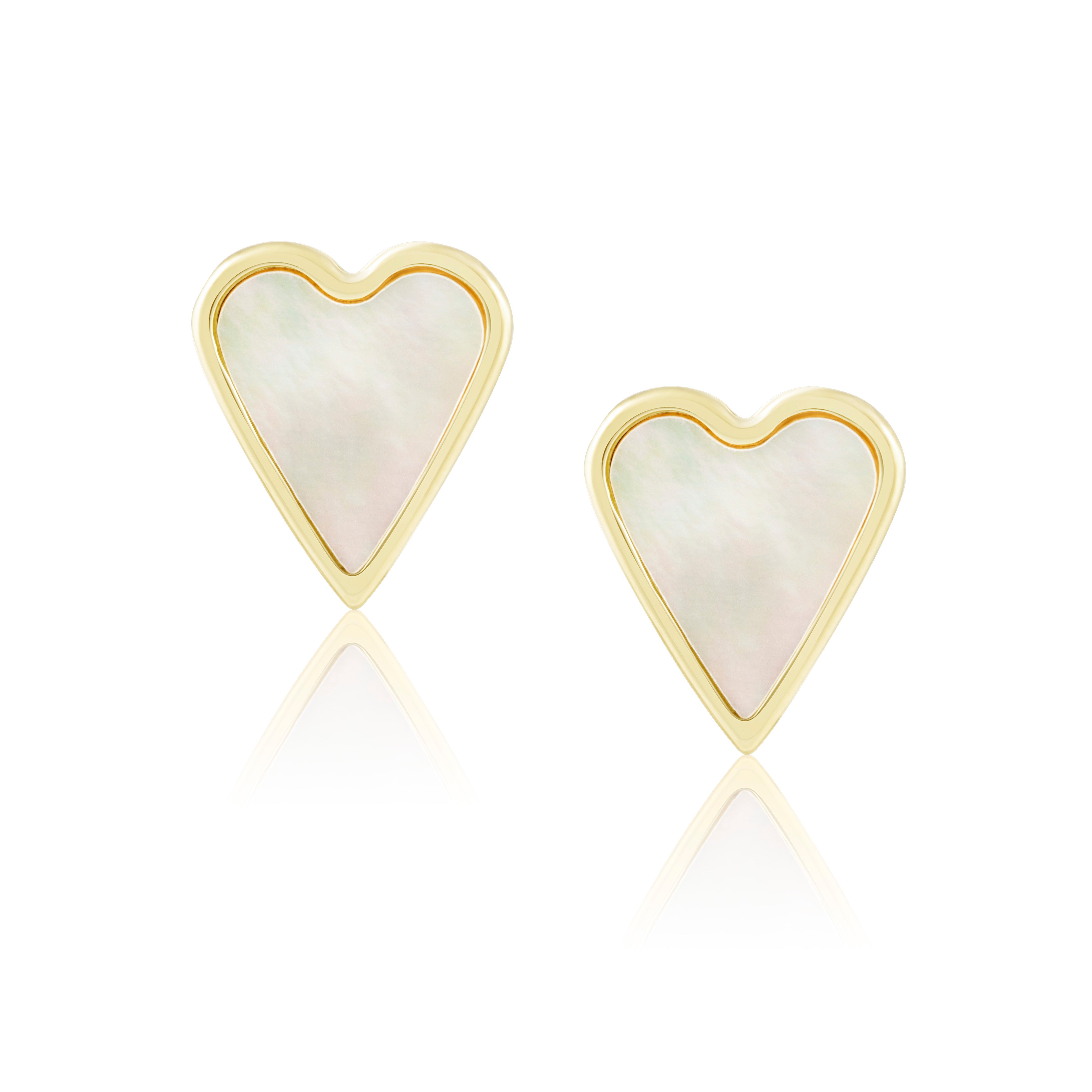 Aubrey MOP Heart Studs Main image