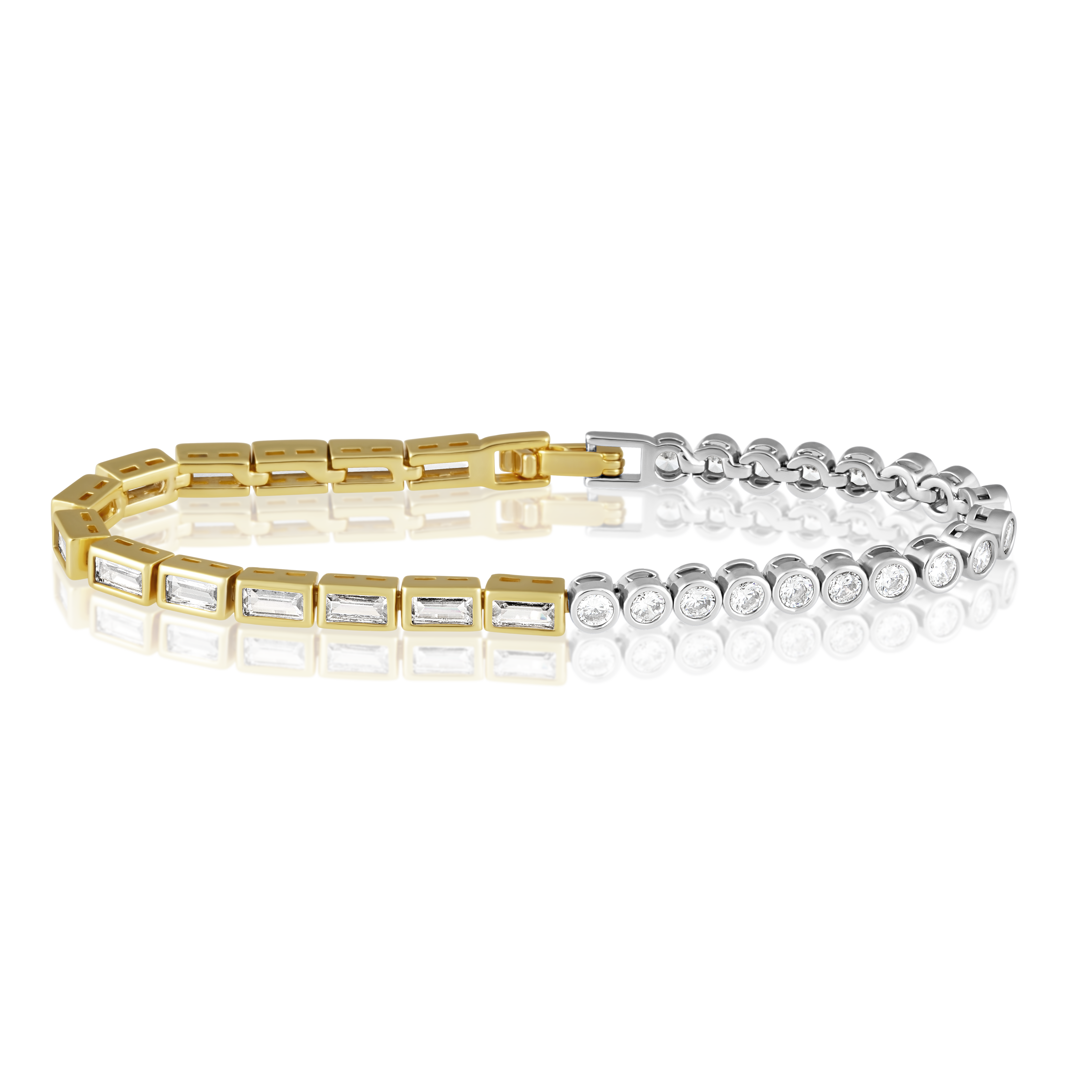 Adrian Two-Tone Bezel Tennis Bracelet Main image