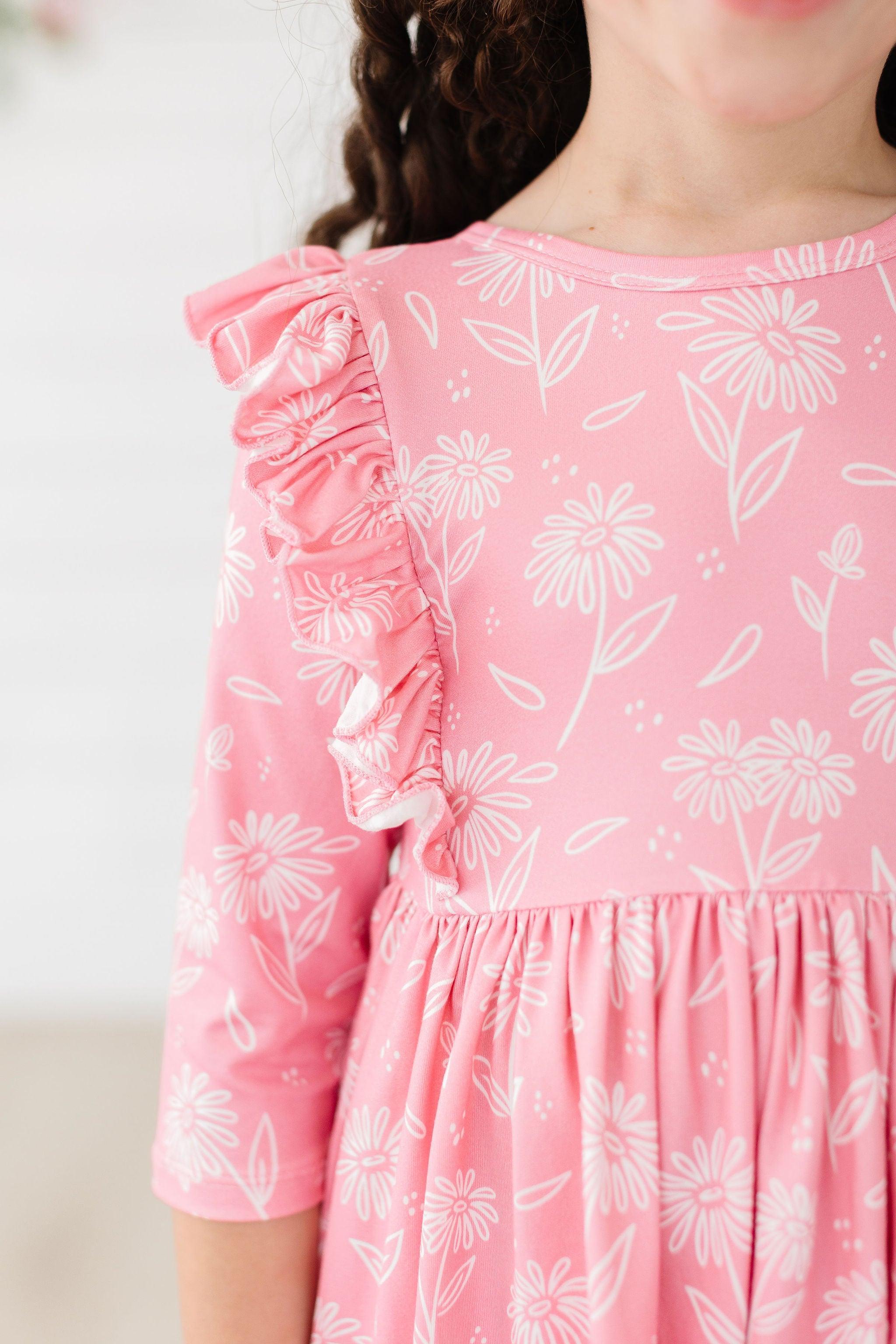 Dahlia Doodles 3/4 Sleeve Ruffle Twirl Dress Secondary image