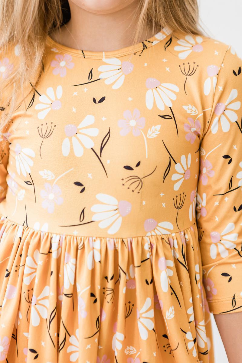Dandelions in Fall 3/4 Sleeve Pocket Twirl Dress Secondary image