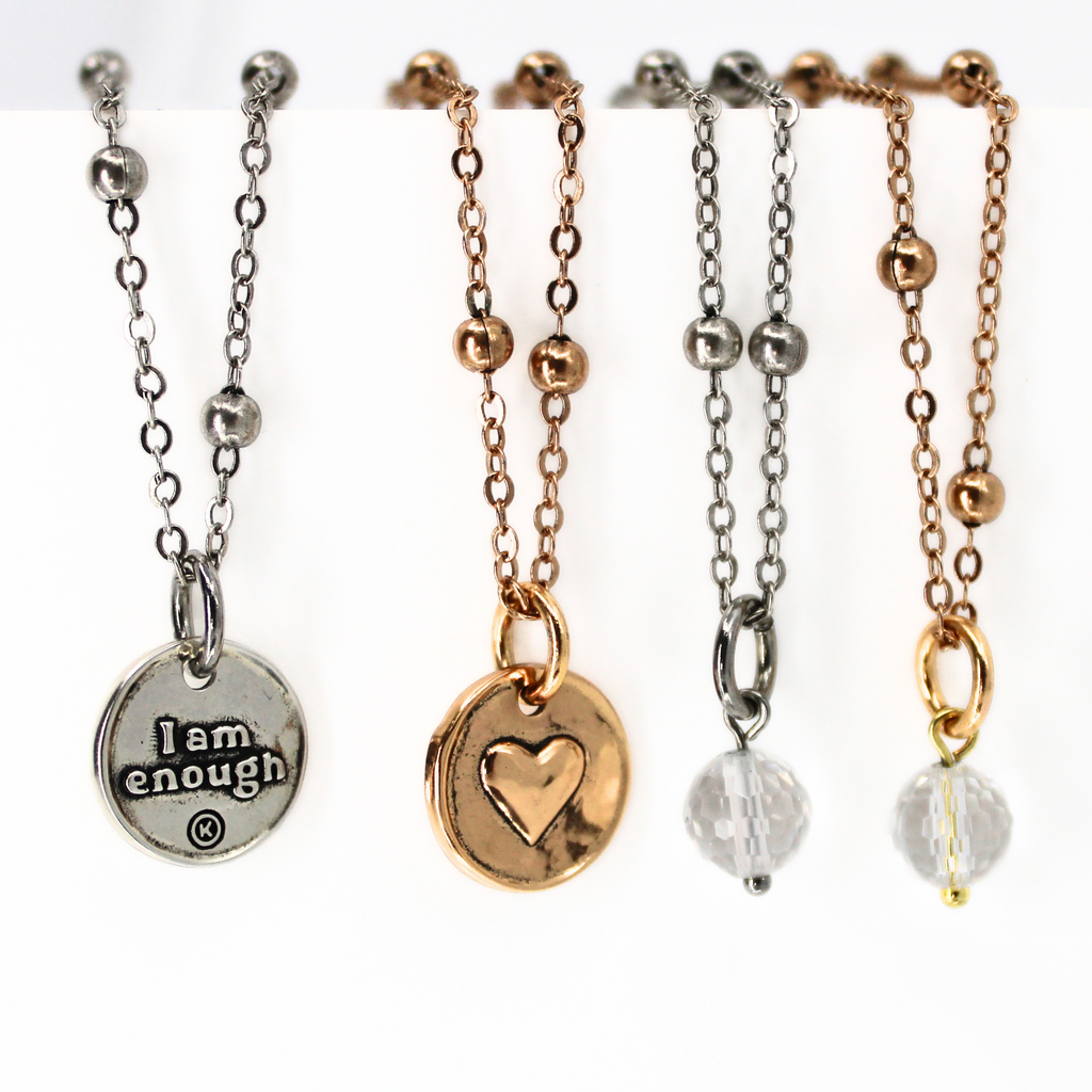 I Am Enough Heart Dainty Necklace