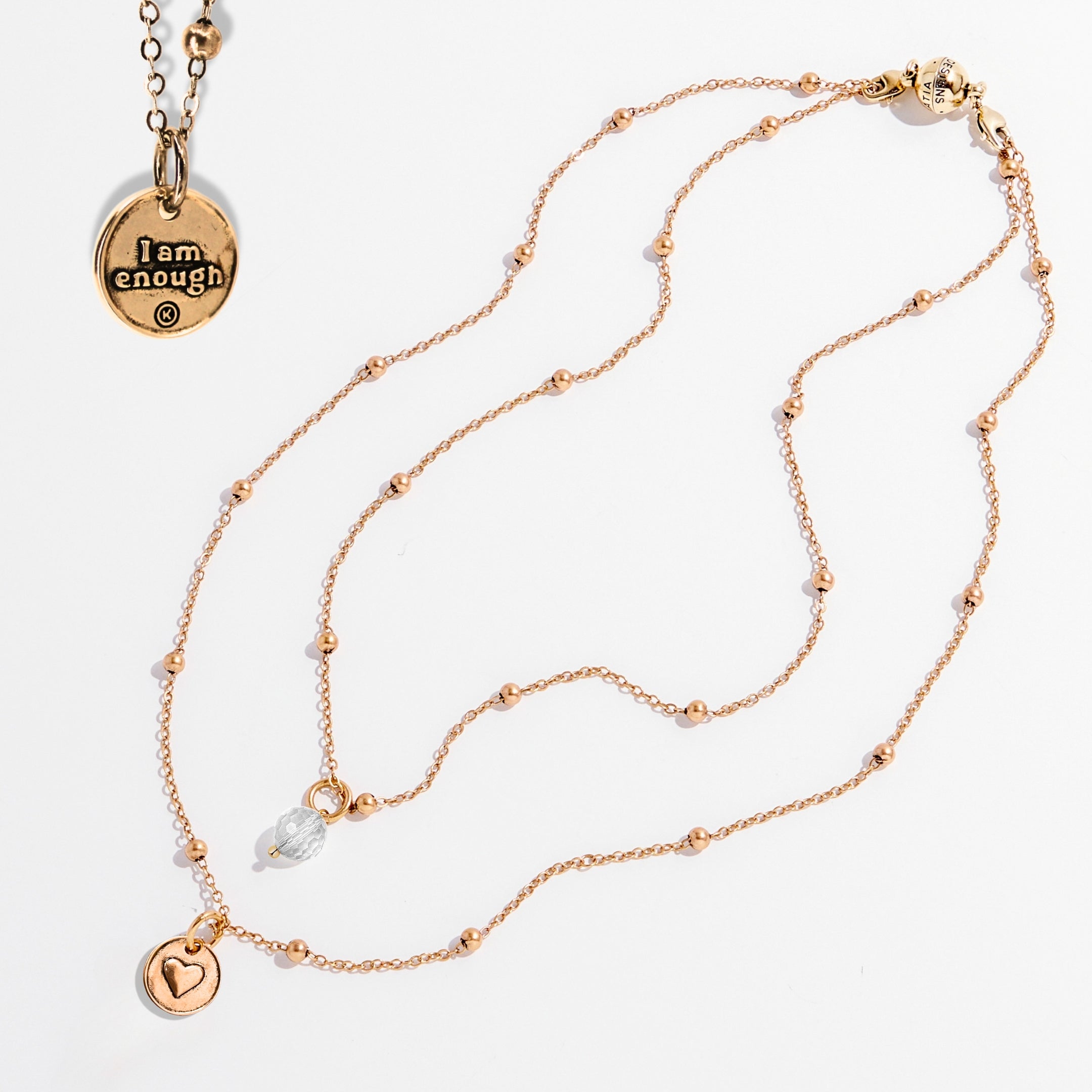 I Am Enough Heart Dainty Necklace