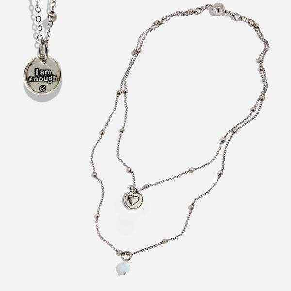 I Am Enough Heart Dainty Necklace
