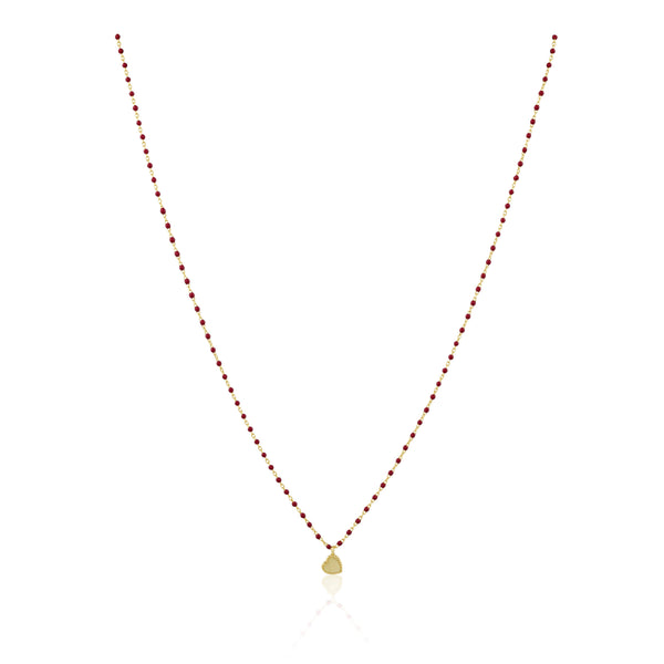 Elsa Mini Heart Necklace Red