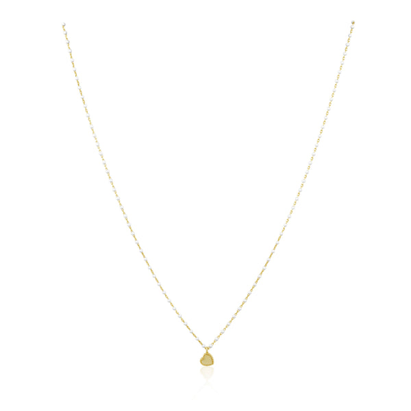 Elsa Mini Heart Necklace White