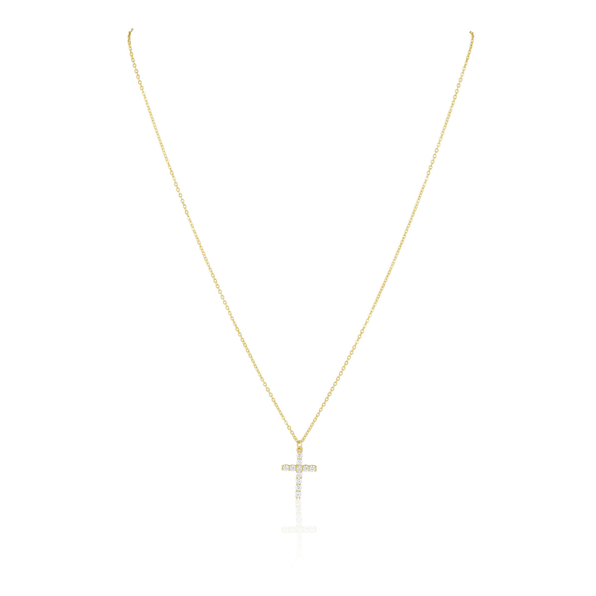 Classic CZ Cross Necklace Main image