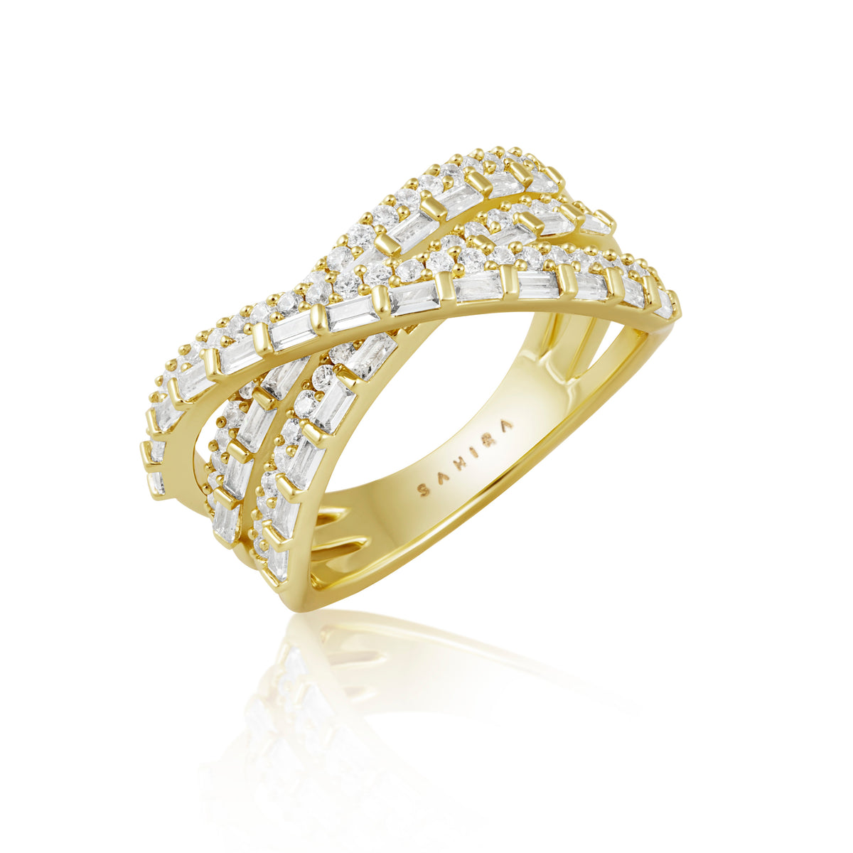 Rachel Criss-Cross Pave Ring Main image