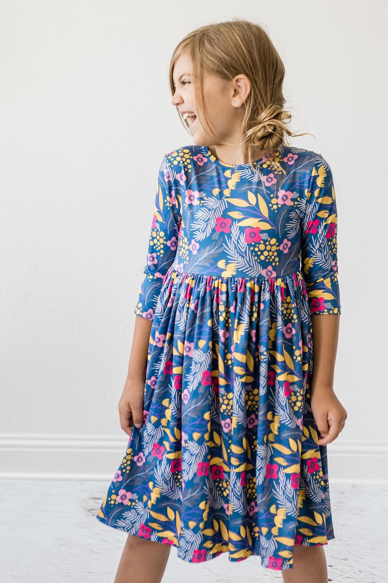 Flora 3/4 Sleeve Pocket Twirl Dress Main image