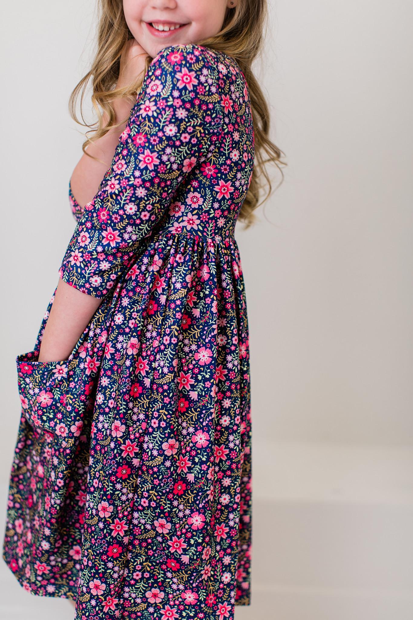 Flower Farm 3/4 Sleeve Pocket Twirl Dress Secondary image
