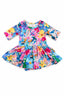 Flower Market 3/4 Sleeve Twirl Bodysuit