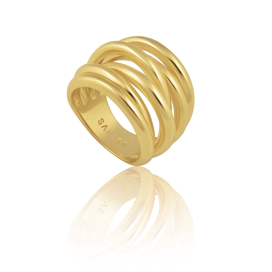 Lennon Multi Layered Gold Ring Main image