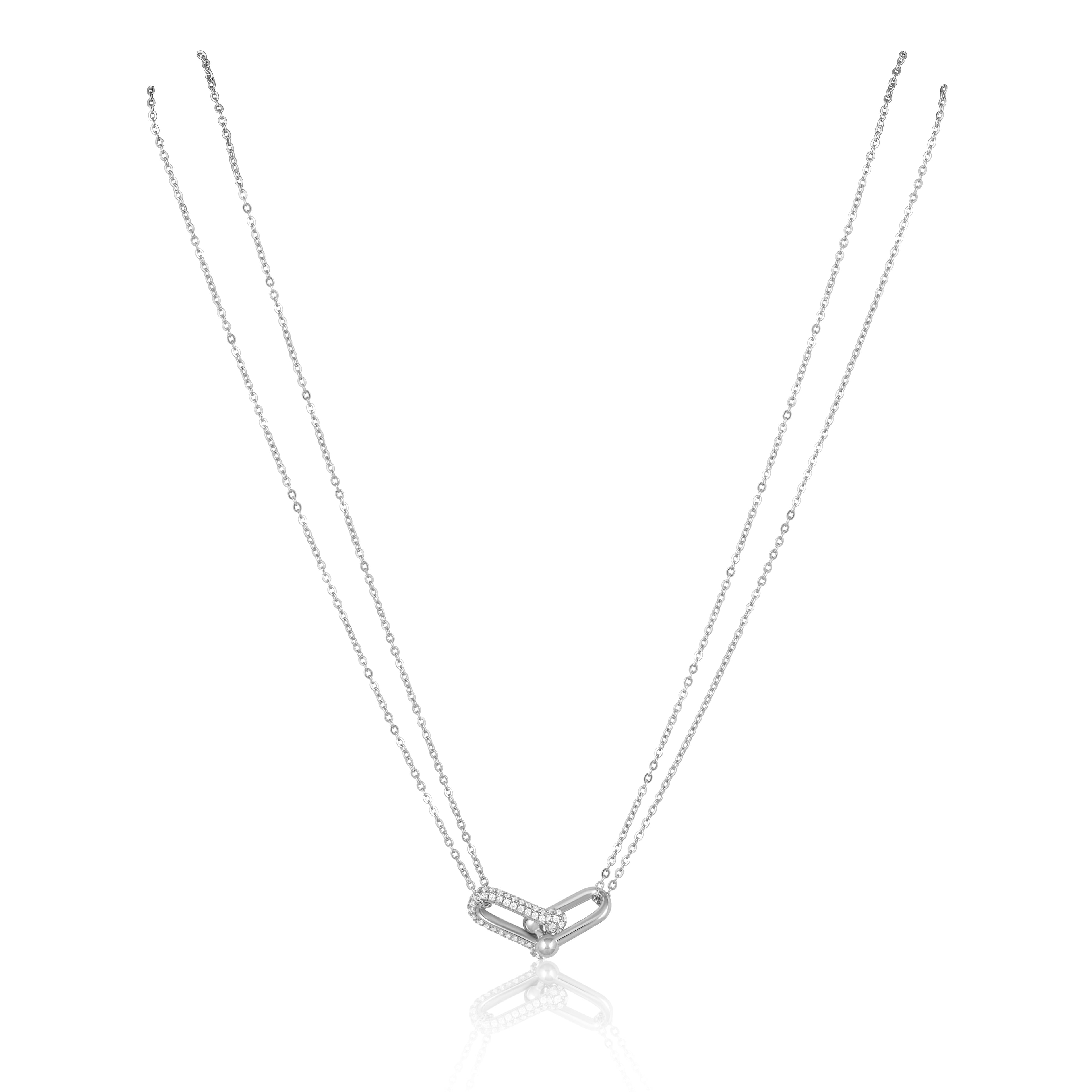 U Link Pave Necklace