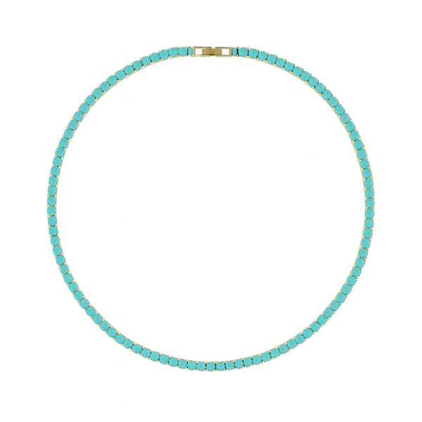 Karla Tennis Necklace - Turquoise