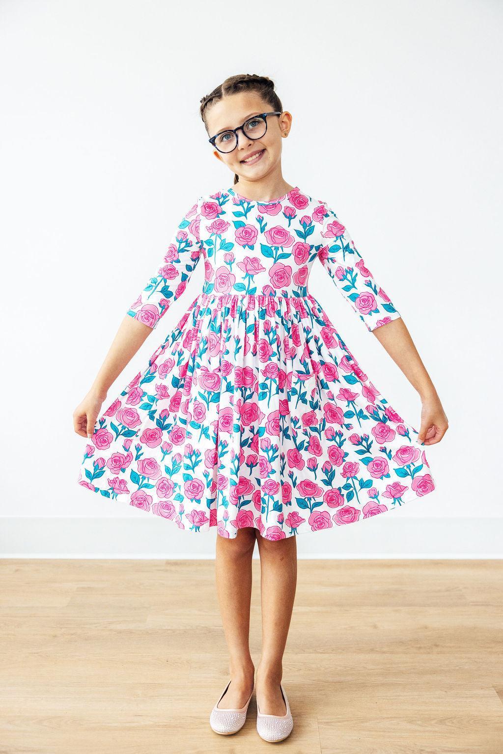 SALE Garden Glow 3/4 Sleeve Pocket Twirl Dress Main image