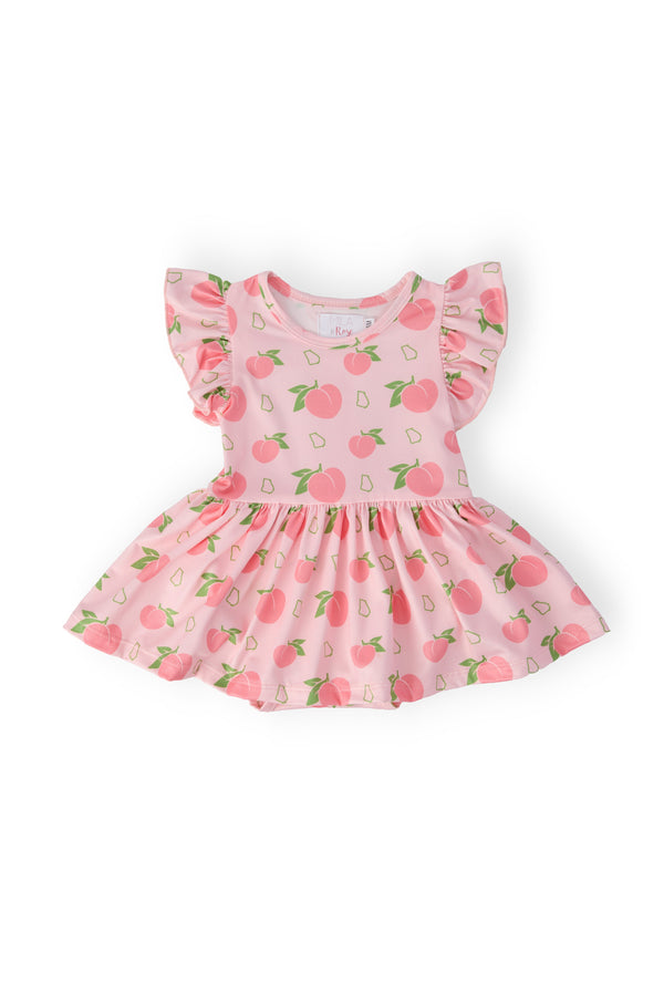Georgia Peach S/S Flutter Twirl Bodysuit