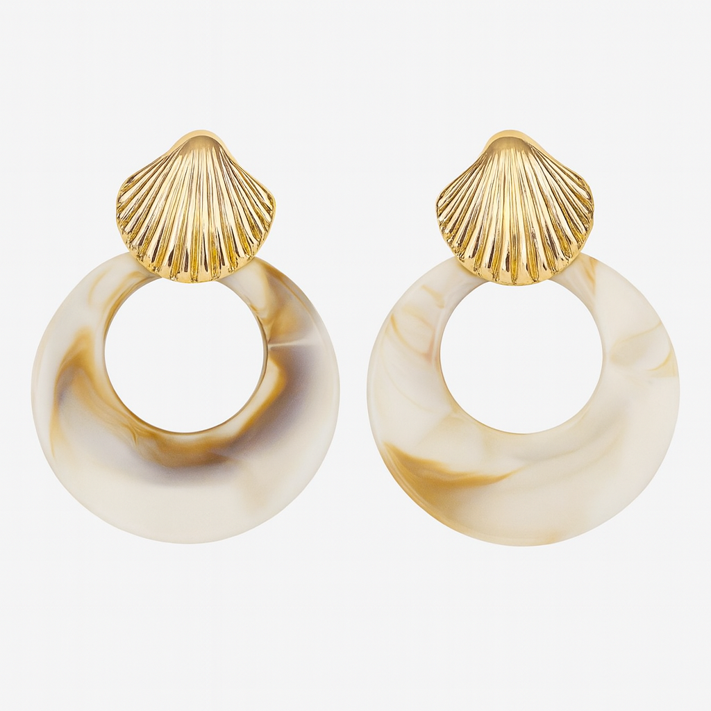 Kenle Shell Earring-Marble Main image