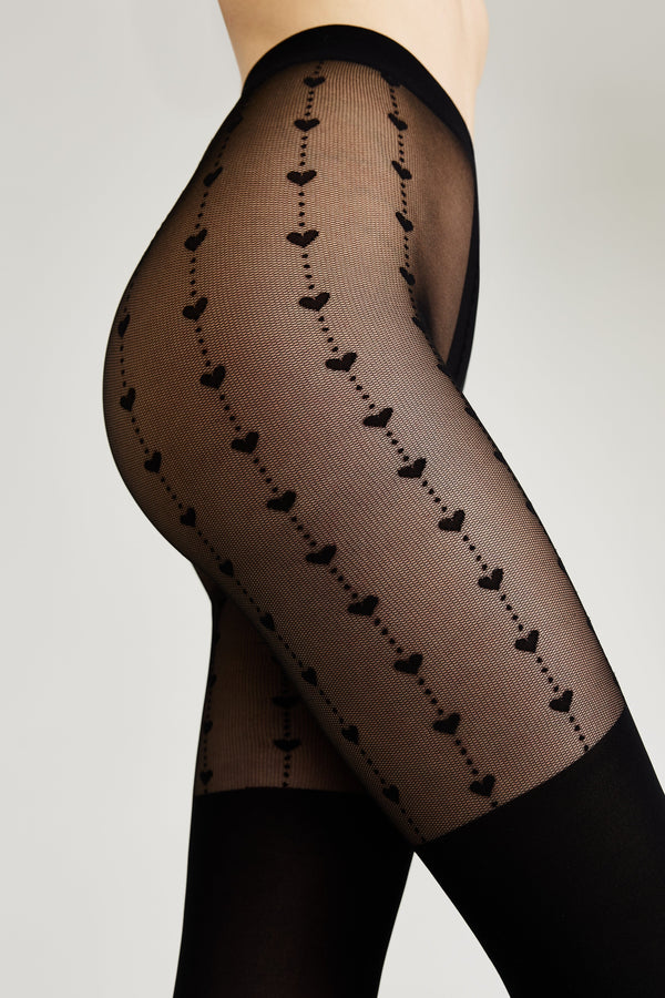 Fantasy Tights Conte Hearts - Imitation of Knee Highs